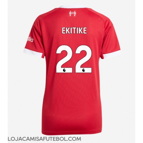 Camisa de Futebol Liverpool Hugo Ekitike #22 Equipamento Principal Mulheres 2025-26 Manga Curta